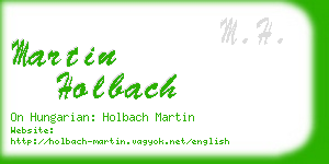 martin holbach business card